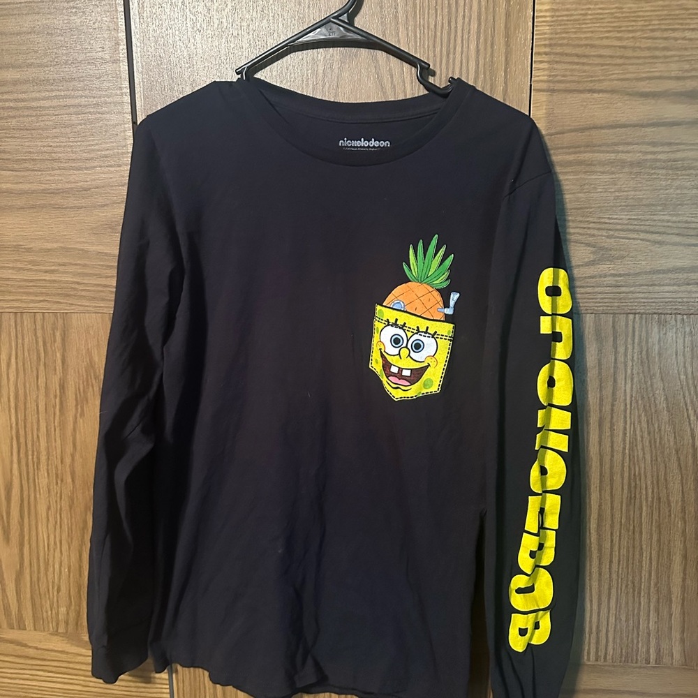 Nickelodeon Black Long Sleeve with SpongeBob Graphic